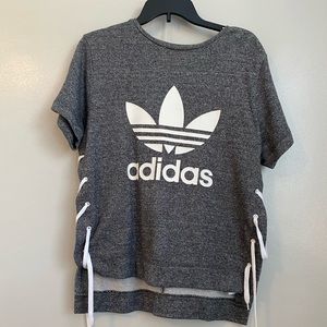 Adidas short sleeve side tie top
